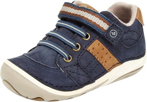 Stride Rite Boys Artie Lightweight Leather Sneaker, Navy, 3.5 W US-Infant in Saudi Arabia