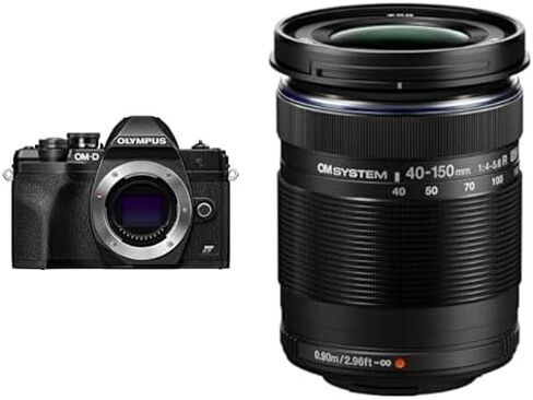 Bundle of OM SYSTEM Olympus E-M10 Mark IV Black Micro Four Thirds System Camera 20MP Sensor 5-Axis Image Stabilization 4K Video Wi-Fi + M.Zuiko Digital 40-150mm F4.0-5.6 R Black, 3.75x Zoom Lens in Saudi Arabia