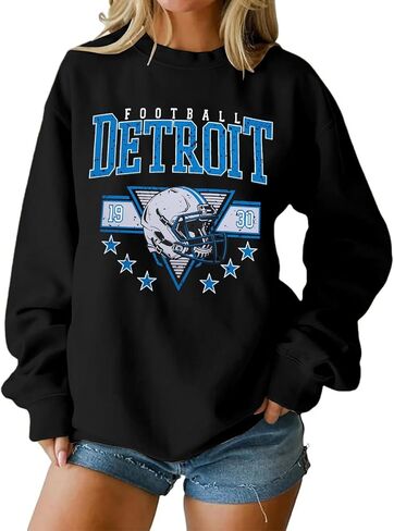 Football Sweatshirt Women Game Day Sweatshirts Sunday Funday Football Team Fans Pullover Tops Graphic Long Sleeve Shirts in Kuwait