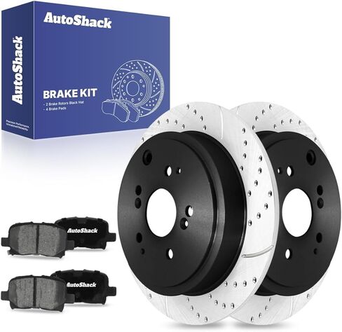 Autoshack Brake Kit Brake Brake Presentive for 2003-2008 Honda Pilot 2001-2006 Acura MDX 3.5L V6 AWD FWD DISCRING BRAKE ROTORS مع منصات الفرامل السيرامية 12.3 "(312.7 مم) SCD865-R41320 in Saudi Arabia