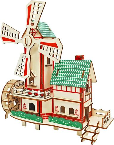 3D Wooden Puzzle for Adults, Ferris Wheel Model Kits to Build, 10.4"×5.9"×11.8", No Glue or Other Tools Required, Tabletop Decoration in Saudi Arabia