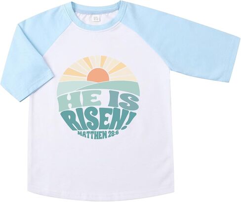 Toddler Easter Day Shirts Boys Girls Raglan Sleeve 3/4 Sleeve Excavator Truck T-Shirt Bunny Eggs Kids Tee Top 2-7 Years in Kuwait