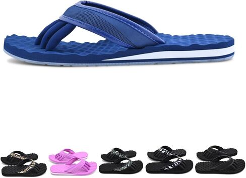 EVA Footbed Orthotic Pedicure Flip Flops for Women - Comfortable Arch Support Sandals Women's for Home, Salon, Yoga & Gym - Flip Flops with Built in Toe Separators for Nail Drying (Mesh Black-L) in Kuwait