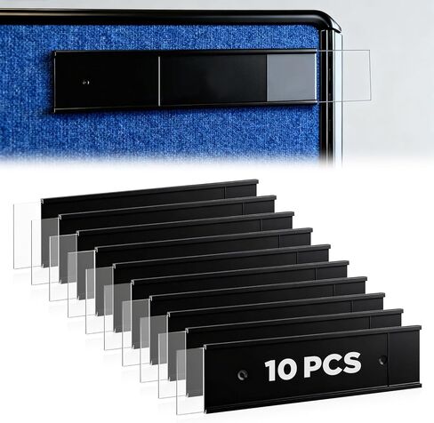 Thyle 10 Pcs 8'' x 2'' Wall Nameplate Holder with Clear Insert Aluminum Door Name Plate Holder Wall Mount Door Sign for Display Offices Businesses Department Meeting Room Cubicle in Saudi Arabia