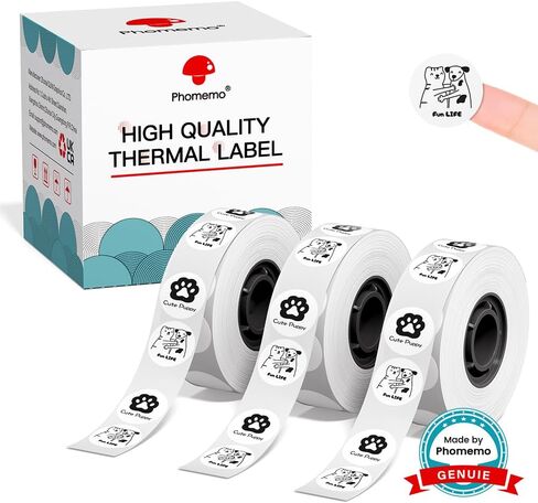 Phomemo D30 شريط الملصق الدائرة الدائرة شكل طباعة أسود على ملصق أبيض ، 14 × 28 مم ، شريط التسمية الحرارية ذاتيا ، 0.55 × 1.1 بوصة (1/2 "x1") 220 أشرطة/لفة ، 3 لول ، ملصق القماش in Saudi Arabia