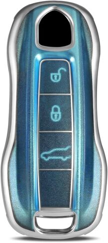 Smart Key Fob Case Protective Cover Compatible with Porsche 911 Cayenne Panamera TAYCAN 3 Button Keyless Entry Remote Control Accessories (Black) in Kuwait