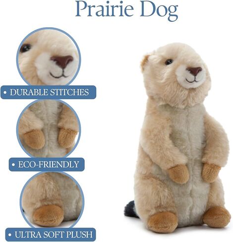 The Petting Zoo Prairie Dog Stuffed Animal Plushie, Gifts for Kids, Wild Onez Wildlife Animals, Prairie Dog Plush Toy 9 inches in Saudi Arabia