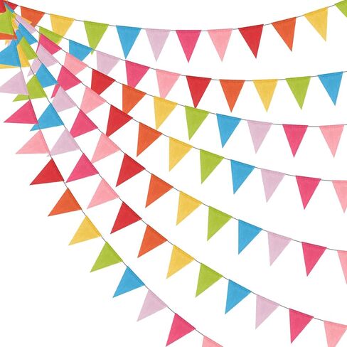 Tatuo 200 Flags Multicolored Pennant Flags Bunting Banner Pastel Fabric Triangle Flag Garland for Birthday Graduation Bridal Party Summer Decoration Hanging on Wall Ceiling Window in Saudi Arabia