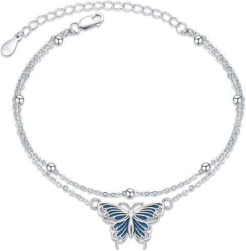 سوار Cuoka Butterfly للنساء 925 الفضة الاسترليني الفضة الأنيقة البساطة بالزيت الفراشة المجوهرات للنساء in Saudi Arabia