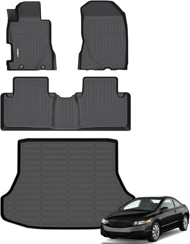 GINOWY-Floor Mats for Kia Optima 2016-2020 & for Hyundai Sonata 2015-2019, TPE All Weather Car Floor Mats Rubber Floor Liners for Kia Optima Accessories in Kuwait