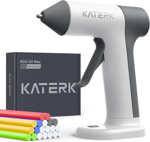Katerk Cordless Hot Glue Gun Kit, 30s Fast Heating, Mini Glue Gun with 20 Glue Sticks, Compact & Portable with 2500mAh Built-in Battery, Auto Shut-Off, Ideal for DIY, School Crafts & Repairs (Khaki) in Kuwait