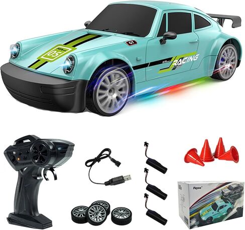 RC Drift Car Remote Control Car 2.4GHz 1:20 Scale 4WD 20KM/H High Speed Model Vehicle with LED Lights Drifting Tire Racing Sport Toy Car for Adults Boys Girls Kids Gift, Silver in Kuwait