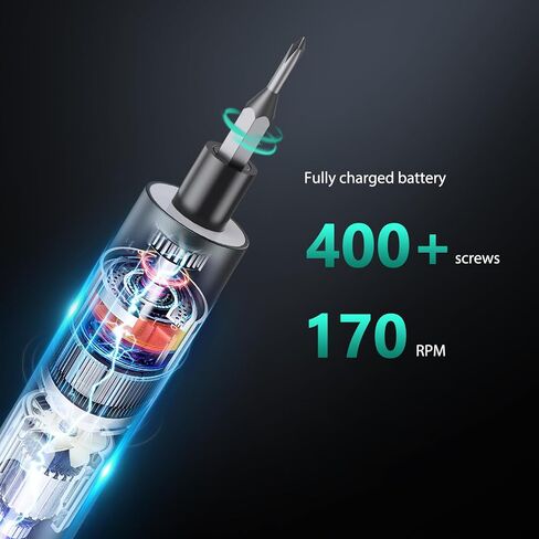 ORIA Mini Electric Screwdriver, 28 in 1 Cordless Electric Screwdriver Kit, Upgraded Rechargeable Electric Screwdriver with 24 Precision Bits, Power Screwdriver with LED Lights in Saudi Arabia