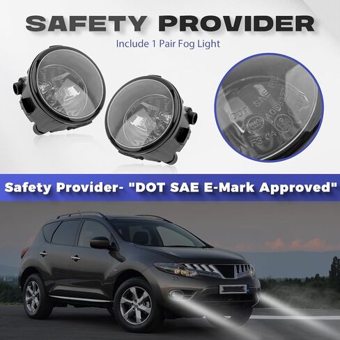 RP Remarkable Power, Fog Light for Infiniti EX FX QX G M/Cube Juke Murano Quest Rogue Versa Driving Bumper Fog Lamp Pair Clear Lens H11 12V 55W Light Kit FL7059 in Kuwait