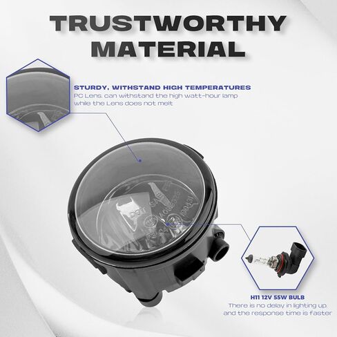 RP Remarkable Power, Fog Light for Infiniti EX FX QX G M/Cube Juke Murano Quest Rogue Versa Driving Bumper Fog Lamp Pair Clear Lens H11 12V 55W Light Kit FL7059 in Kuwait