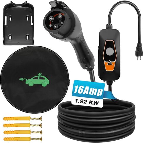شاحن EV المحمول المستوى 2 ، 40AMP 240V ، شاحن المركبات الكهربائية مع كابل 16.5 قدم ، متوافق مع SAE J1772 EVs ، الشحن المجدولة ، تيار قابل للتعديل in Saudi Arabia