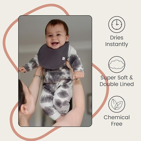 Leya & Lior 3 -Pack Premium Frasium Drying Baby Bibs - Usisex Boys & Girls Staydri Pibs for Tradlicing and Leign in Kuwait