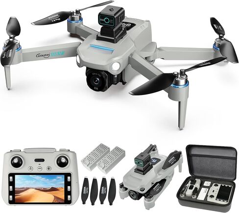 Drone with Camera for Adults 4K, GPS with Tablet Screen, 2-Axis Gimbal RC Drone Brushless Motor, Auto Return, Follow Me, Waypoint Fly, Optical Flow, Visual Tracking,60 Mins Flight, Foldable Transmission FPV Quadcopter in Kuwait