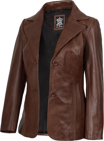 Blingsoul Leather Blazer Jacket Women - معاطف جلدية للنساء in Saudi Arabia