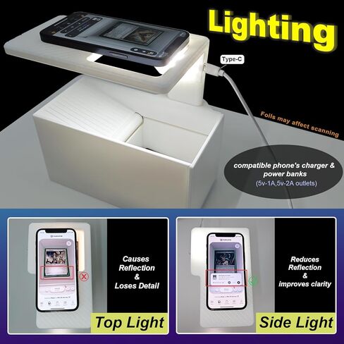 ScanStand لبطاقات التداول القياسية الحجم - مسح بطاقات MTG دون عناء مع ماسحة بطاقات تداول Manabox و Magic TCG ، وفحص أسعار سريعة ، حصريًا لمستخدمي Manabox - White in Kuwait
