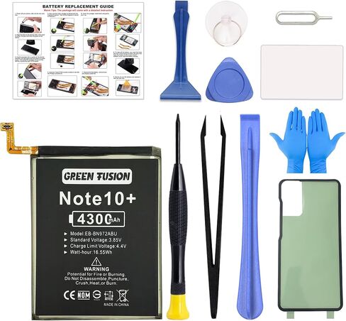 (ترقية جديدة) متوافقة مع استبدال بطارية Samsung Galaxy Note 10 Lite لجميع موديلات البطارية، بطارية EB-BN770ABY مع تعليمات التثبيت ومجموعة أدوات الإصلاح SM-N770F، SM-N770F/DS، SM-N770F/DSM in Kuwait
