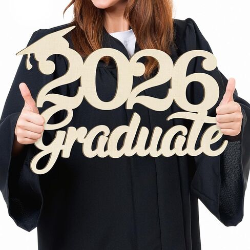 Wooden Class of 2026 Sign Senior 2026 Graduation Props for Photoshoot 2026 Class of Grad Photo Props Graduation Signs College High School Party Supplies Unfinished Grad Ornaments to Paint in Saudi Arabia