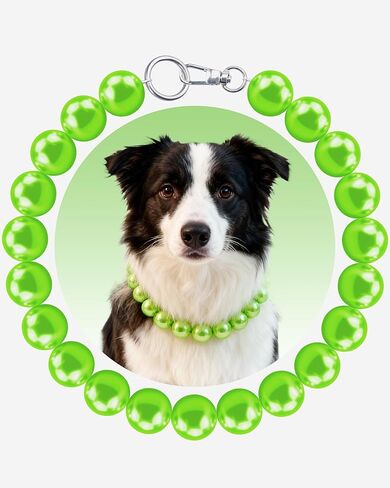 قلادة الكلب من اللؤلؤ المكتنز من KUDES (خرز 20 مم)، حبل سلكي قوي من الفولاذ المقاوم للصدأ، إكسسوارات مجوهرات كلاسيكية أنيقة ذات ياقة لؤلؤ كبيرة جدًا للكلاب المتوسطة والكبيرة في المناسبات والتجمعات in Kuwait