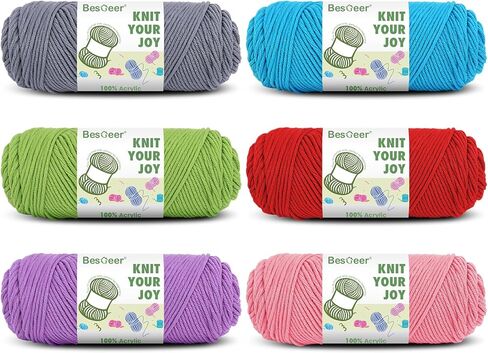 Besgeer Yarn for Crocheting, Knitting, Tufting, Craft, 3 Pack of 100g/3.5oz Crochet Yarn, 4 Medium (Worsted), 327 Yards - Acrylic (Black) in Saudi Arabia