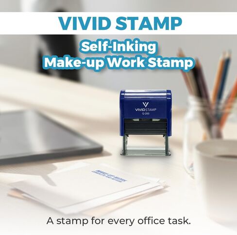 Make-Up Work Complete and Return Teacher Self Inking Rubber Stamp (Blue Ink) - Medium in Saudi Arabia