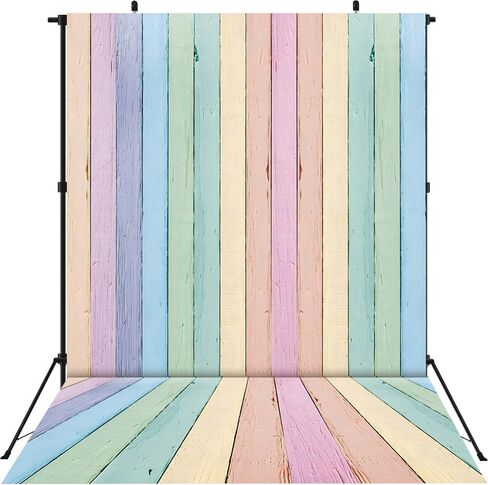 خلفية خشبية ملونة للتصوير الفوتوغرافي 7x5ft عيد الفصح باستيل الخلفية الريفية الخلفية in Kuwait