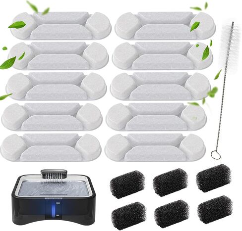 Upsky 2.25gal مرشح نافورة مياه الكلب المرتفعة ، استبدال 5 أجزاء ، مرشحات نافورة الحيوانات الأليفة ، مرشحات نظام الترشيح متعدد الطبقات متوافقة مع 8.5L/2.25GAL 4 مرتفعات النافورة PET PET قابلة للتعديل in Kuwait