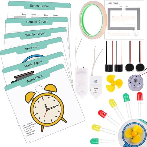 Paper Circuits Kit for Kids, STEM Electric Circuit Kit, Child-Friendly Paper Circuit Board, Led Light Diodes, Copper Foil Tape, Educational STEM Toys Science Experiments Kit for Kids 8-12 in Kuwait