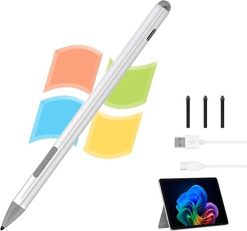 قلم Surface Pro 9/8/7/6/5/X لجهاز Microsoft - قلم Surface Pro/Go/Book/Laptop/Studio مع حساسية الضغط 4096 ورفض راحة اليد، ملحق مغناطيسي قابل لإعادة الشحن، قلم Windows Surface الرقمي in Kuwait