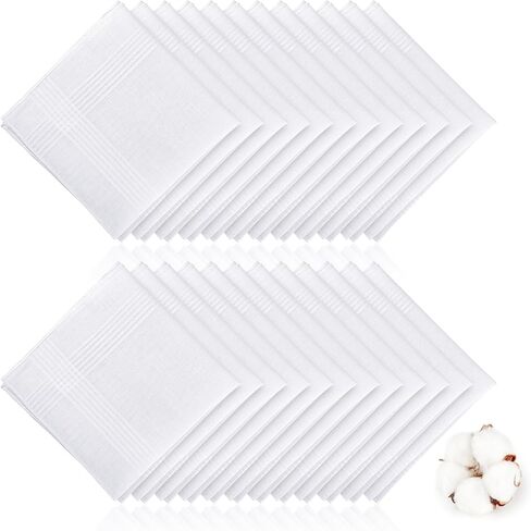 PEASUG Handkerchiefs for Men, 7 Pcs 100% Soft Cotton men's handkerchiefs, White Classic Pocket Hankies in Saudi Arabia