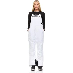 Arctic Quest Womens Ski Snow Bibs Pants Insulated Water Resistant Overalls Snowboarding Winter Waterproof Pants Women, White, X-Large in Kuwait