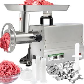 طاحونة اللحوم الكهربائية الثقيلة ، طاحونة اللحوم التجارية رقم 8 لاستخدام المنزل معالجة الغزلان أفضل الفولاذ المقاوم للصدأ 2800W كحد أقصى مع 3 لوحات الطحن 3 أنابيب السجق 1 شفرات بوشير 2 in Kuwait