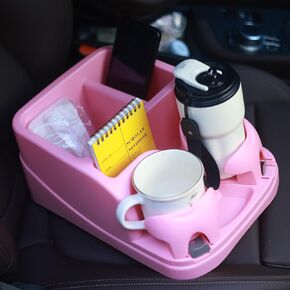 Center Console for Cars, Car Console Organizer with Drink Holder, Console Adjustable Cup Holder for Trucks, Floor Console for Truck, Minivans, Suvs, Vehicle Organizer (Black) in Kuwait
