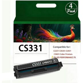 CS331 CX331 TONRER CARTRIDGE-4 PACK ، 20N10K0 20N10C0 20N10M0 20N10Y0 استبدال LEXMARK CS331 CX331 CS431 CX431 COLOR PRINTERS (مع رقاقة) in Kuwait