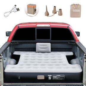 Tecoom [2025 Upgrade] Wireless Inflatable Truck Bed Air Mattress for 5.5-5.8ft, Full Size Short Truck Bed, Air Mattress Bed w/Cordless Rechargeable Pump, Pickup Blow up Bed for Outdoor Camping in Kuwait