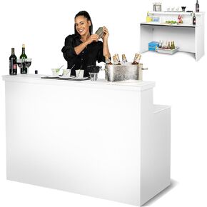 GoBar Elite Portable Bar Table for Events - Foldable Commercial Grade Wood - Mobile Bartending Station in Kuwait