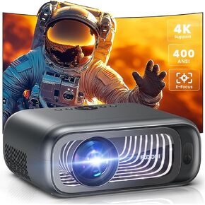 [Electric Focus/Auto Keystone] جهاز عرض مع WiFi و Bluetooth ، 800ansi الأصلي 1080 بكسل عرض فيلم خارجي محمول ، و Smart Home Proyector 4K دعم HDMI/USB/iOS/Android/Phone/PC ، تصميم الرجعية in Kuwait