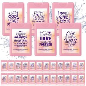 Frienda 24 Pcs Christian Hand Sanitizer Spray Bulk Travel Size Hydrating Hand Sanitizer Spray Mini Pocket Religious Christian Appreciations Gift for Women Coworker Summer Travel Picnic Favor in Kuwait