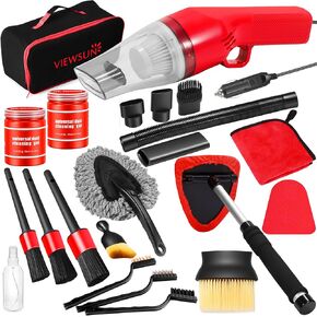 Viewsun 18PCS Car Cleaning Kit, Car Interior Detailing Kit with Blue High Power Handheld Vacuum, Detailing Brush Set, Windshield Cleaner, Cleaning Gel, Complete Auto Accessories for Men, Women in Kuwait