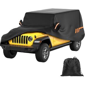 JOYTUTUS Car Cover Compatible with Wrangler JK JL 2007-2024, Water-Resistant Oxford All Weather Cover fit Wrangler JK JL 2 Doors, Windproof Dustproof Scratch Resistant Auto Cover in Kuwait