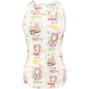Bob Marley - One Love Racerback Juniors Tank Top, White, X-Large in Kuwait