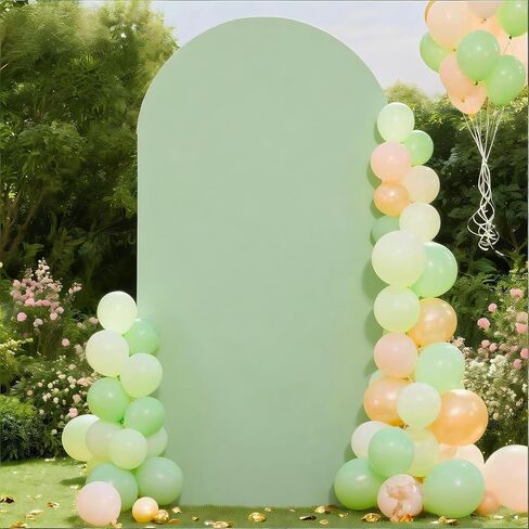 7.2 FT Sage Green Arch Backdrop Cover Spandex Fitted Arched Backdrops Stand Covers for Wedding Reception Birthday Party Baby Shower Arch Backdrop Decor in Saudi Arabia