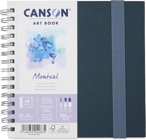 CANSON Art Book Watercolor Paper Notebook, 7.8x7.8 inches, White in Saudi Arabia