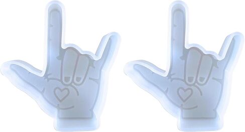 I Love You Sign Language Freshie Silicone Mold 5 x 4.5 x 0.8" inches ASL Heart for Scented Aroma Beads Supplies Resin, Car Candles, Soap Oven Safe Bake Heat Resistant to 400 F in Saudi Arabia