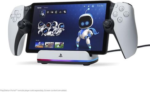 محطة شحن Powera لـ PlayStation Portal ™ عن بُعد مع Lumectra ™ ، إضاءة RGB ، شاحن مغناطيسي ، شاحن مغناطيسي ، رسوم ، قاعدة مرجحة ، مرخصة رسميًا in Saudi Arabia