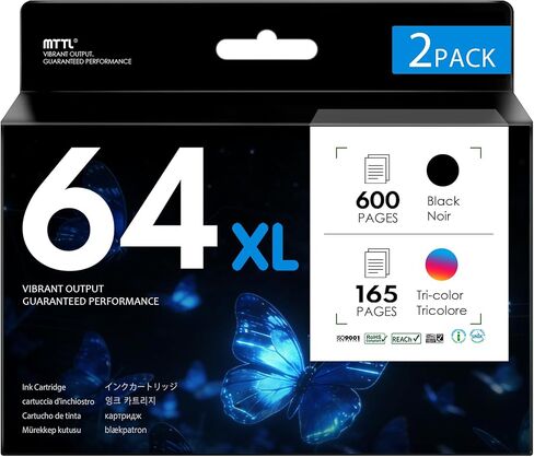 64XL Ink Cartridge (Black and Color 2-Pack) Replacement for HP 64 XL 64 Ink Cartridges Fits for Envy Photo 7858 7855 7155 7864 7158 6252 6255 Tango Printer Combo Pack in Saudi Arabia